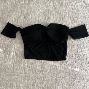 Cropped off shoulder top